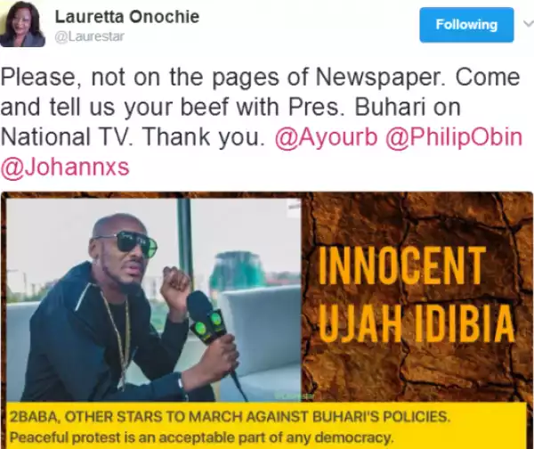 Come And Tell Us Your Beef With Pres. Buhari On National TV- Presidency To 2Face